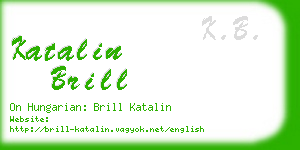 katalin brill business card